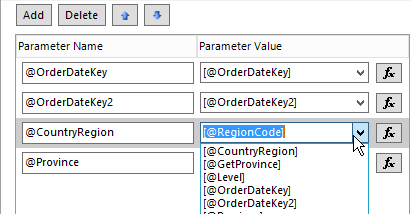 Dataset properties - set parameters