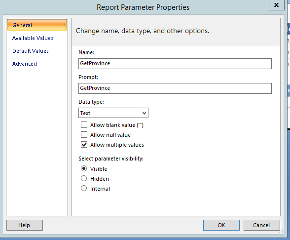 Report Parameter Properties - Allow multiple values