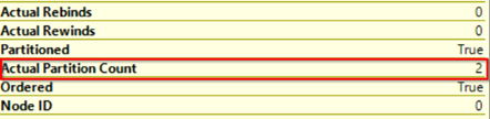 Execution plan - Actual Partition Count Execution plan - Actual Partition Count